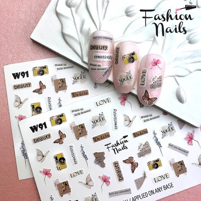 Fashion Nails Слайдер-дизайн WHITE № 91