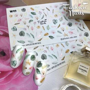 Fashion Nails Слайдер-дизайн WHITE № 93