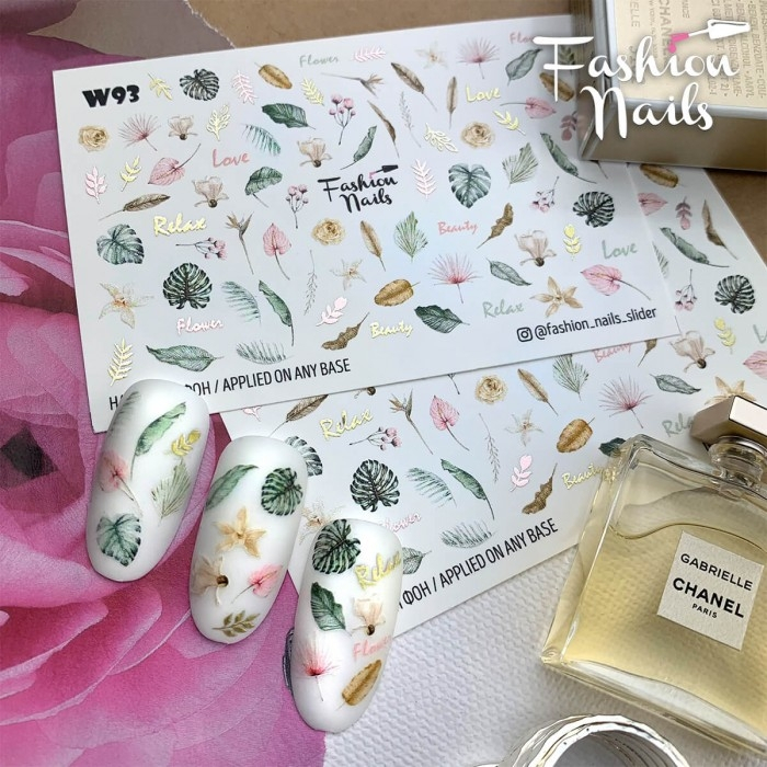 Fashion Nails Слайдер-дизайн WHITE № 93
