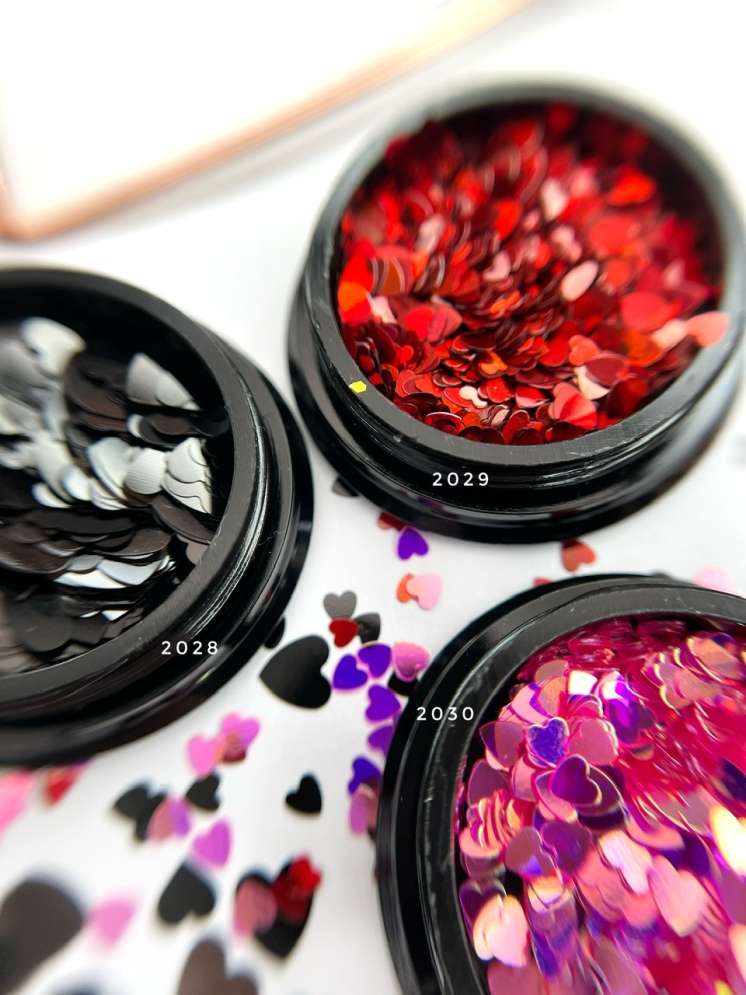 Микс сердечки Арт.2029 (голо красный)  