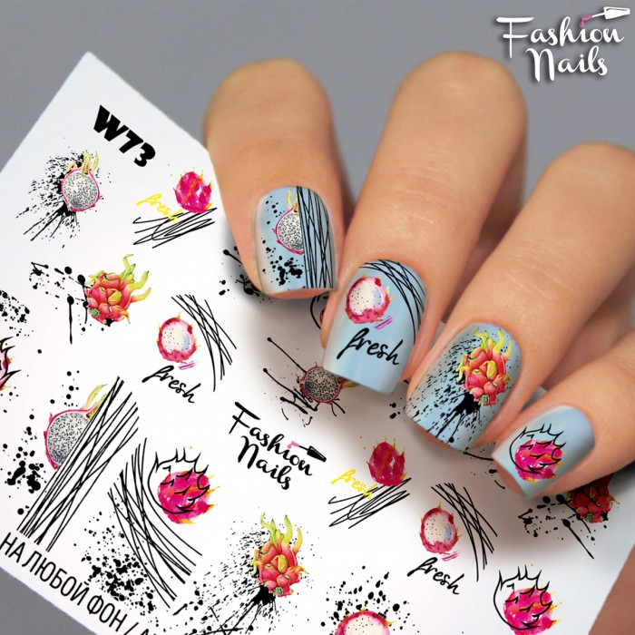 Fashion Nails Слайдер-дизайн WHITE № 73