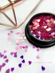 Микс сердечки Арт.2030 (розовый зеркальный)   