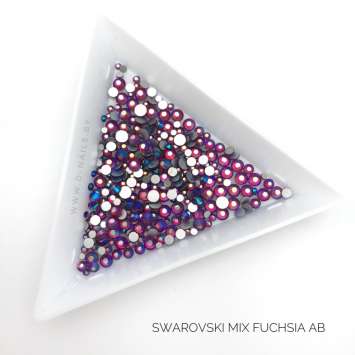 Стразы Swarovski FUCHSIA AB MIX 1440 шт (микс размеры)     