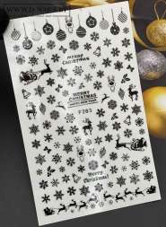 Наклейки новогодние 3D F283 цвет черный 