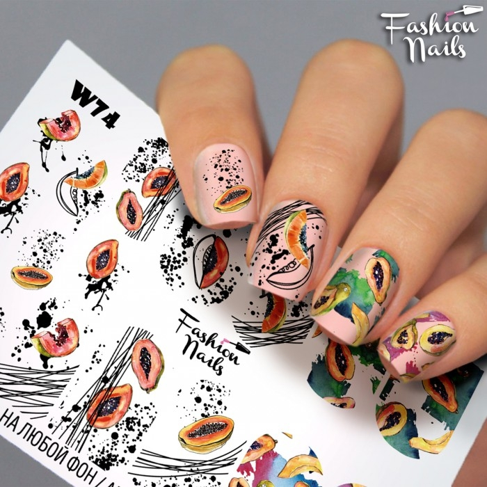 Fashion Nails Слайдер-дизайн WHITE № 74