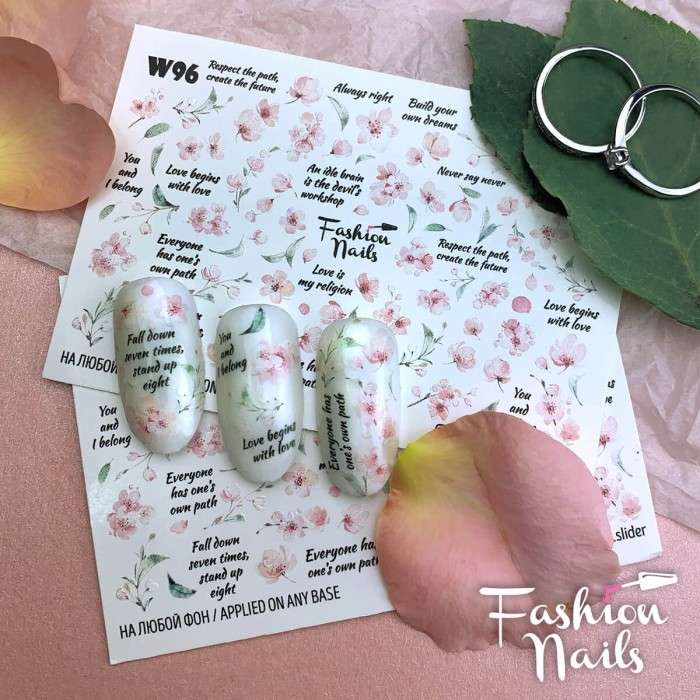 Fashion Nails Слайдер-дизайн WHITE № 96