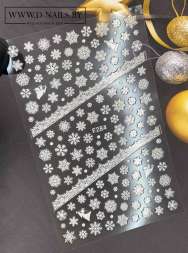 Наклейки новогодние 3D F284 цвет белый  