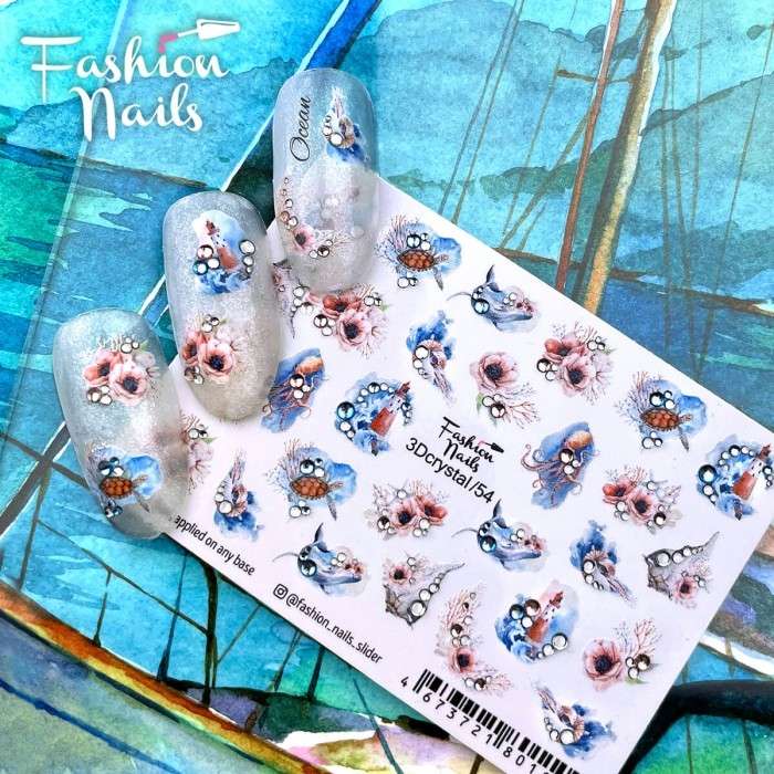 Fashion Nails Слайдер-дизайн 3D CRYSTAL № 54