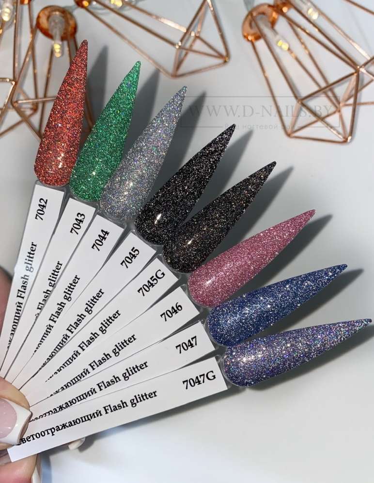 Светоотражающий Flash glitter голубой Арт.7047