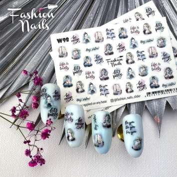 Fashion Nails Слайдер-дизайн WHITE № 98
