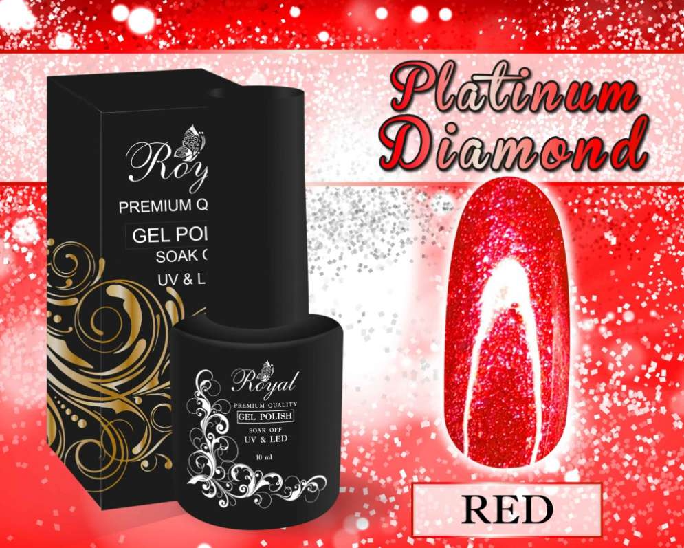 Гель-лак ROYAL Платинум Red 10 ml              