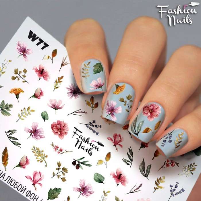 Fashion Nails Слайдер-дизайн WHITE № 77