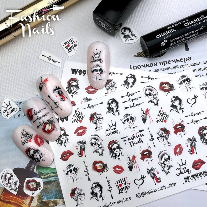 Fashion Nails Слайдер-дизайн WHITE № 99