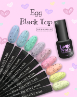 Egg Black Top LOVE NAIL 5 мл (глянцевый топ с эффектом перепелиного яйца без липкого слоя) 