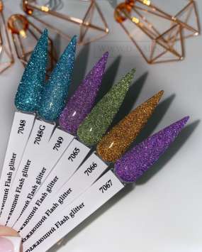 Светоотражающий Flash glitter лазурный голографик Арт.7048G    