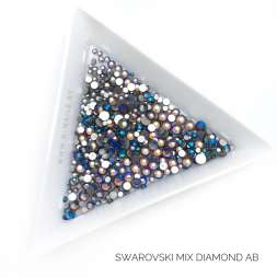Стразы Swarovski DIAMOND AB MIX 144 шт (микс размеры)      