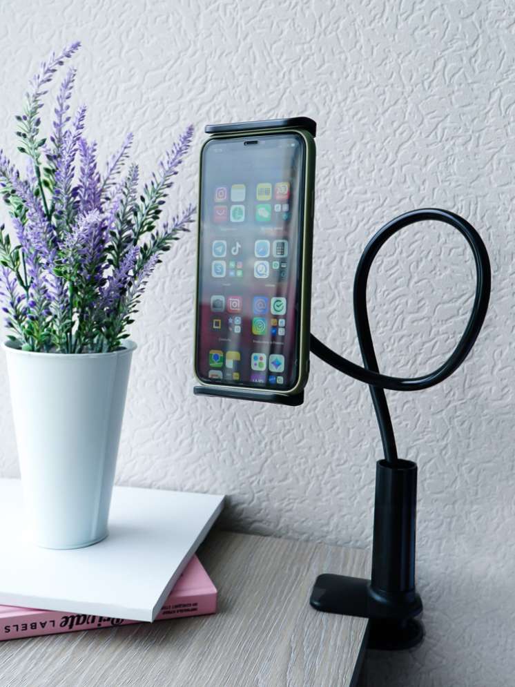 Гибкий держатель для телефона и планшета на струбцине черный