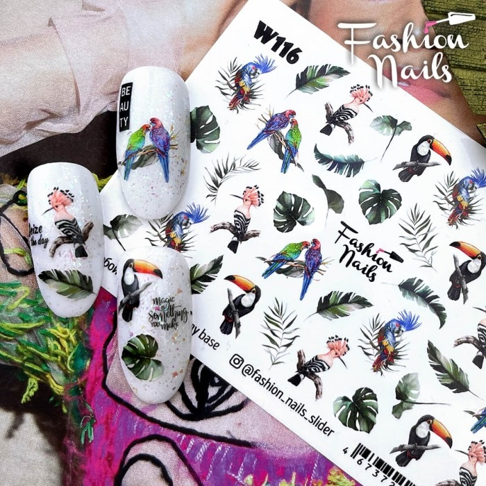 Fashion Nails Слайдер-дизайн WHITE № 116