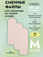 Algebra Beauty Сменные файлы для пилок-терок, размер М, 80 грит, 50 шт