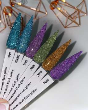 Светоотражающий Flash glitter васильковый Арт.7067