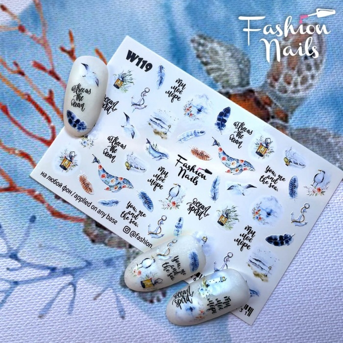 Fashion Nails Слайдер-дизайн WHITE № 119