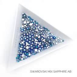 Стразы Swarovski SAPPHIRE AB MIX 144 шт (микс размеры)        