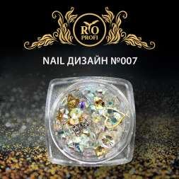 Rio Profi Nail дизайн в банке (стразы, металлические украшения, прозрачные бульонки) №7