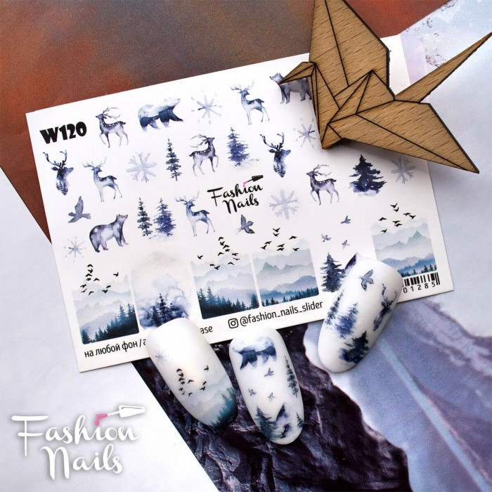 Fashion Nails Слайдер-дизайн WHITE № 120