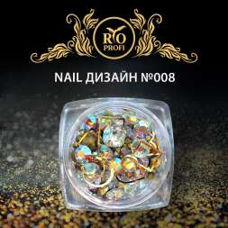 Rio Profi Nail дизайн в банке (стразы, металлические украшения, прозрачные бульонки) №8